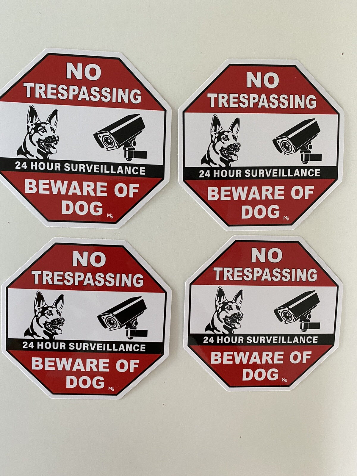 No Trespassing STICKERS XXL 10” Beware Of Dog STICKER 5 LOT CCTV STICKER