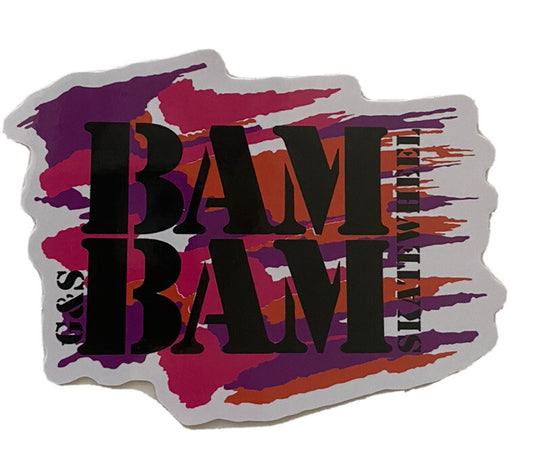 BAM BAM WHEELS SKATEBOARDING STICKER Powell Peralta VINTAGE SKATEBOARD Flip