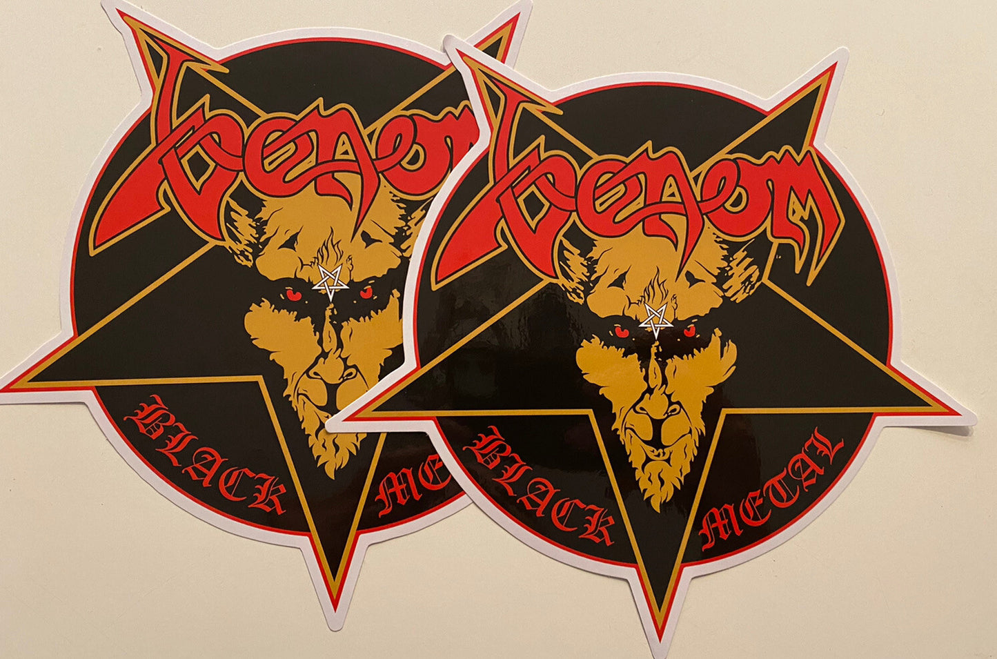 VENOM STICKER XL 8 INCH METAL BAND STICKER VENOM BLACK METAL SLAYER MAYHEM 2 Set