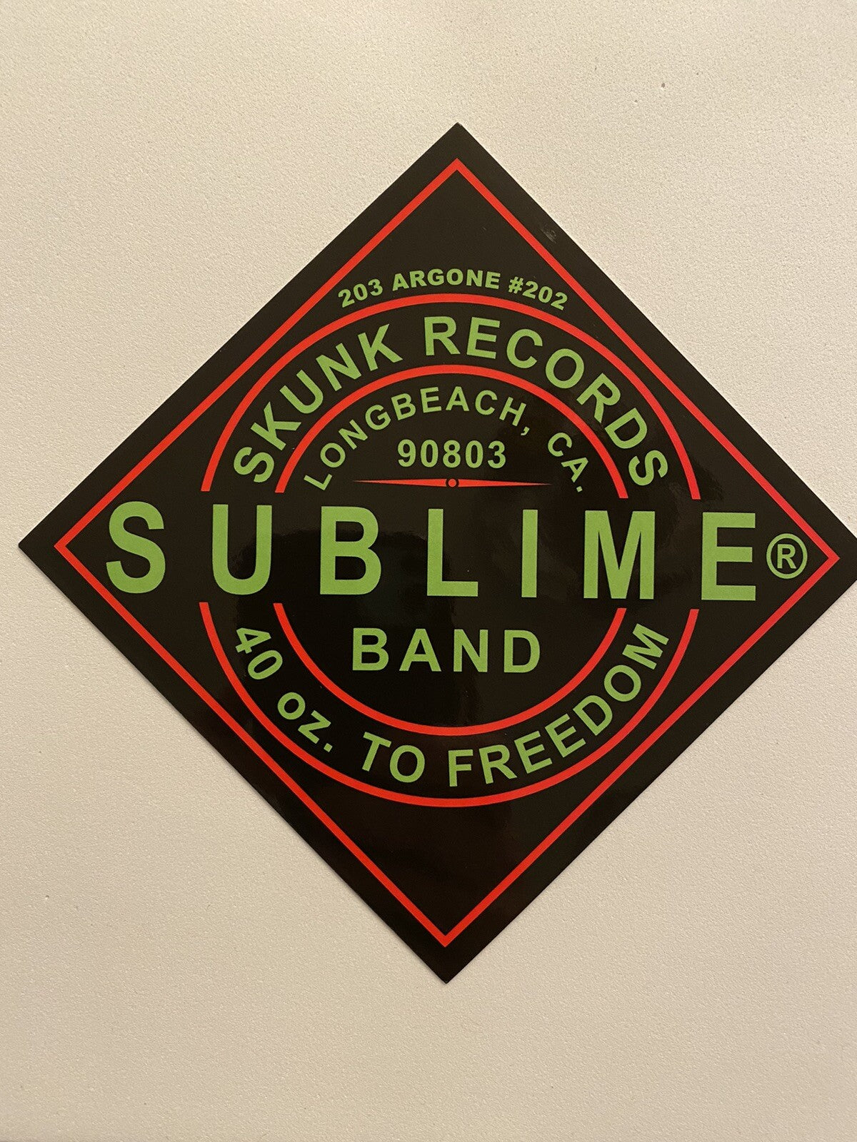 SUBLIME STICKER 40 Ounces to Freedom RARE VINTAGE SUBLIME BAND STICKER OC
