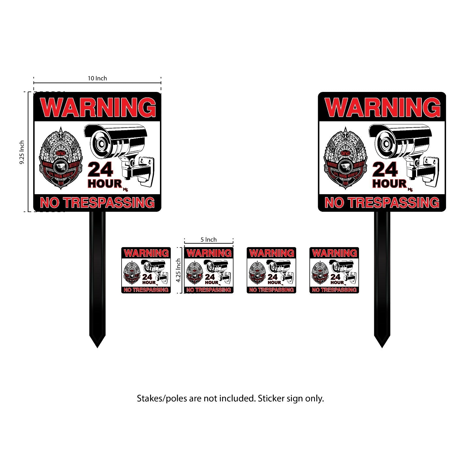 SECURITY Sticker LOT 20 NO TRESPASSING STICKER CAMERA STICKER Safety Sticker Lot