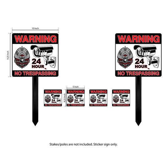 SECURITY Sticker LOT 20 NO TRESPASSING STICKER CAMERA STICKER Safety Sticker Lot