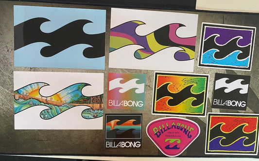 BILLABONG STICKERS 10 Lot Surf TEAM STICKER RIP CURL Lost Album Board WSL FCS
