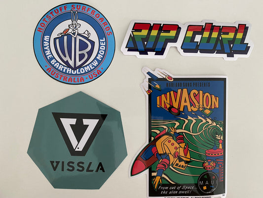 SURFBOARD STICKER Lot 4 Pack Rip Curl Surf Lost Vissla Billabong Christmas