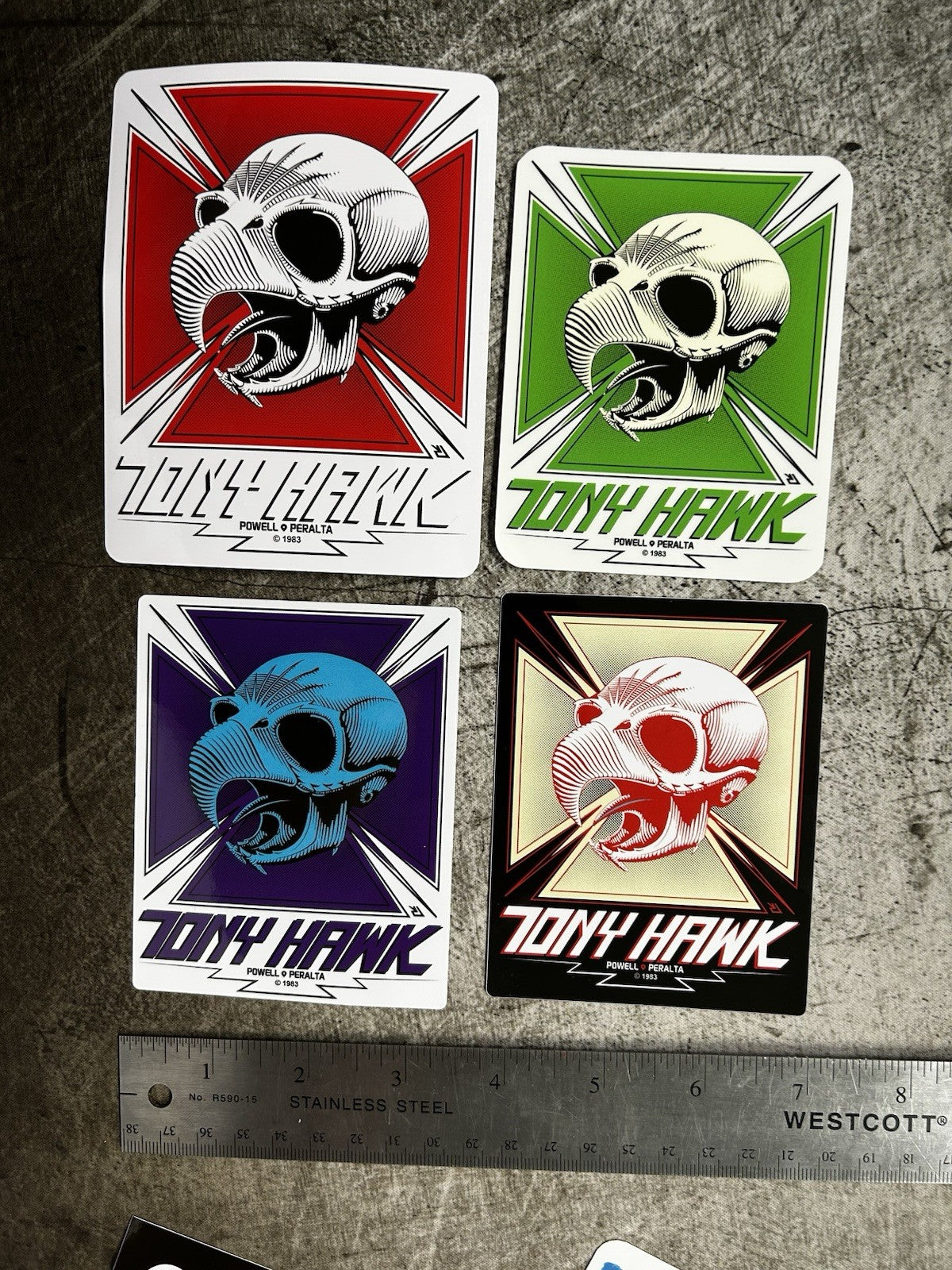 VINTAGE SKATEBOARDING STICKER Set 1980’s Skateboarding TONY HAWK Alva Madrid Hos