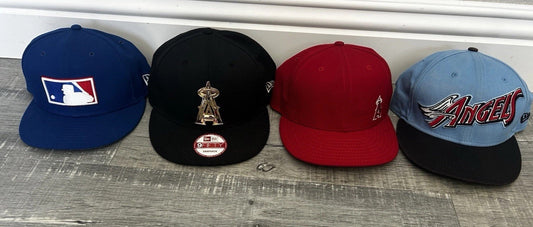 MLB Authentic Angels LOT 4 HATS New Era 59FIFTY Fitted Cap 3 Snap Hats 7 1/4 LA