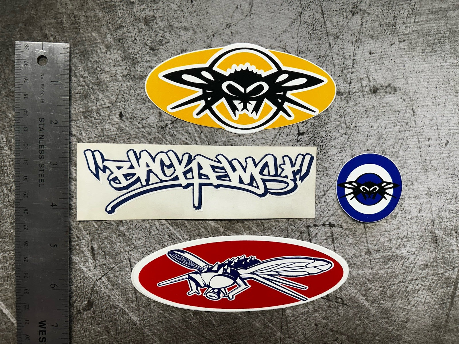 BLACK FLYS STICKER Lot Vintage Skateboard VZ RVCA Quiksilver Lost Snoop Surf Sti