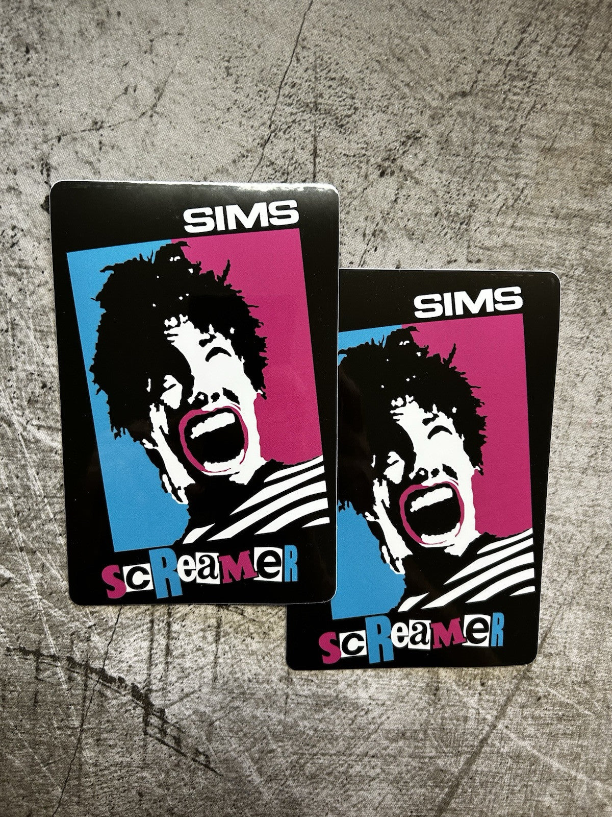 Sims Skateboard Stickers 1980 Scream Vintage Skateboarding Powell Hawk Alva FLIP
