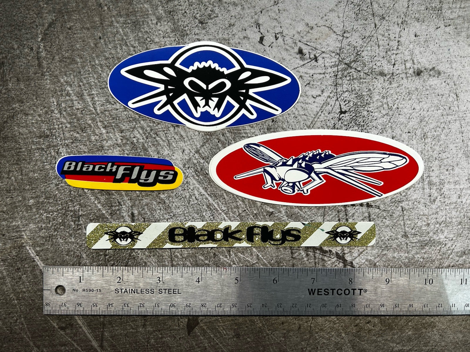 BLACK FLYS STICKER SET 90’s Vintage Surf Sticker RVCA Quik Lost MAYHEM NASCAR OC