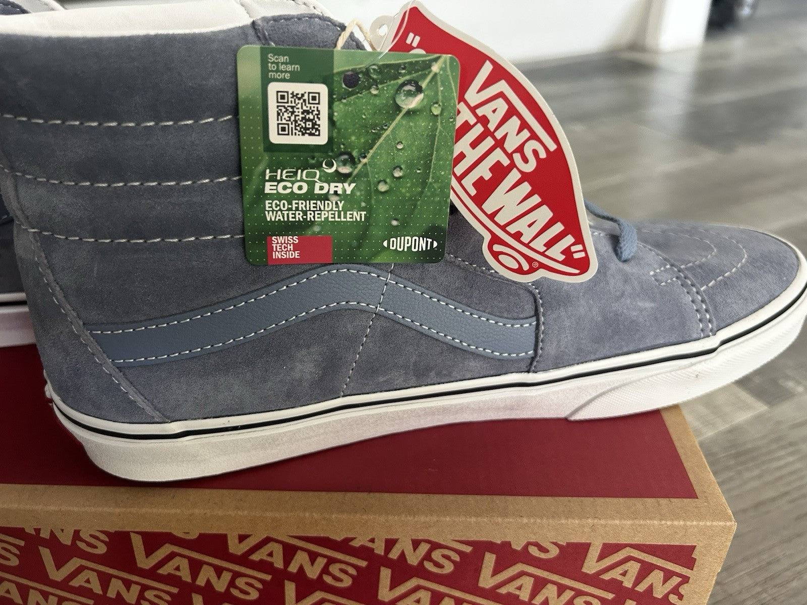 VANS High Tops Eco Dry Heiq Blue Gray DuPont SIZE 9 Mens Powell Volcom Plan B Mx