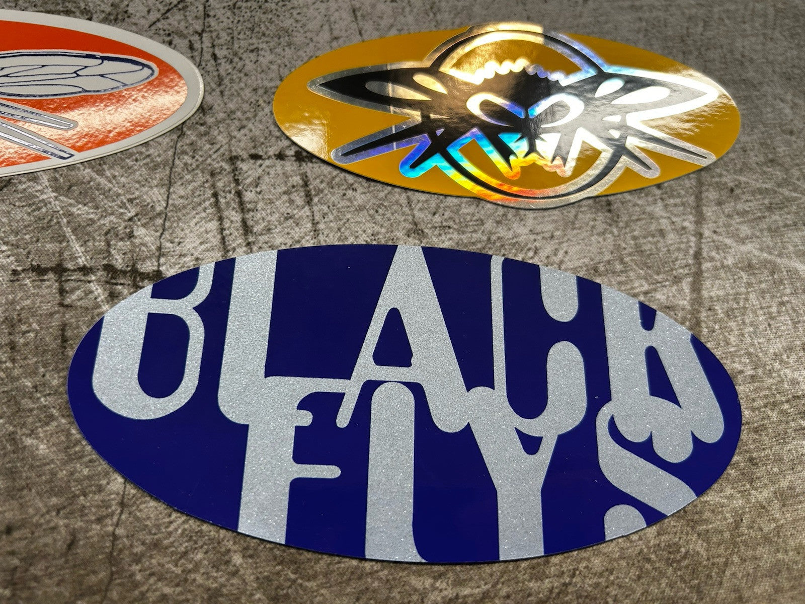BLACK FLYS STICKER Lot Vintage Oakley RVCA Quiksilver Bones Santa Cruz KROQ Spy