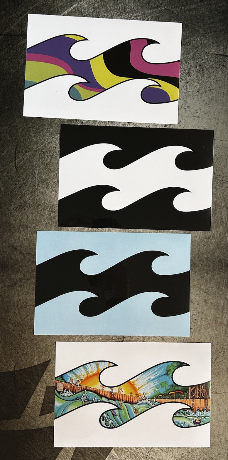 BILLABONG STICKER SET 4 TEAM STICKERS RIP CURL Lost Quiksilver SLATER EDDIE GO