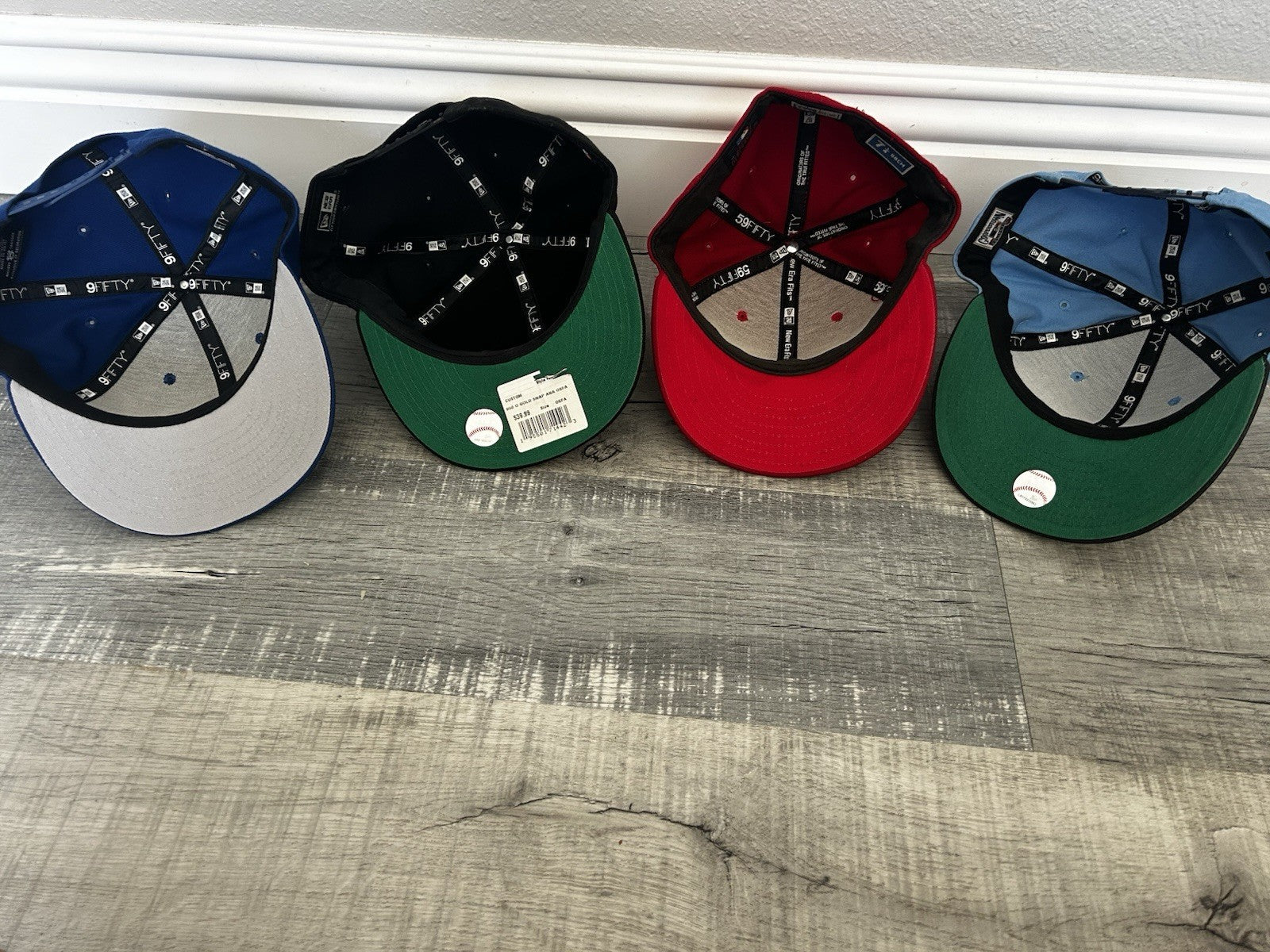 MLB Authentic Angels LOT 4 HATS New Era 59FIFTY Fitted Cap 3 Snap Hats 7 1/4 LA