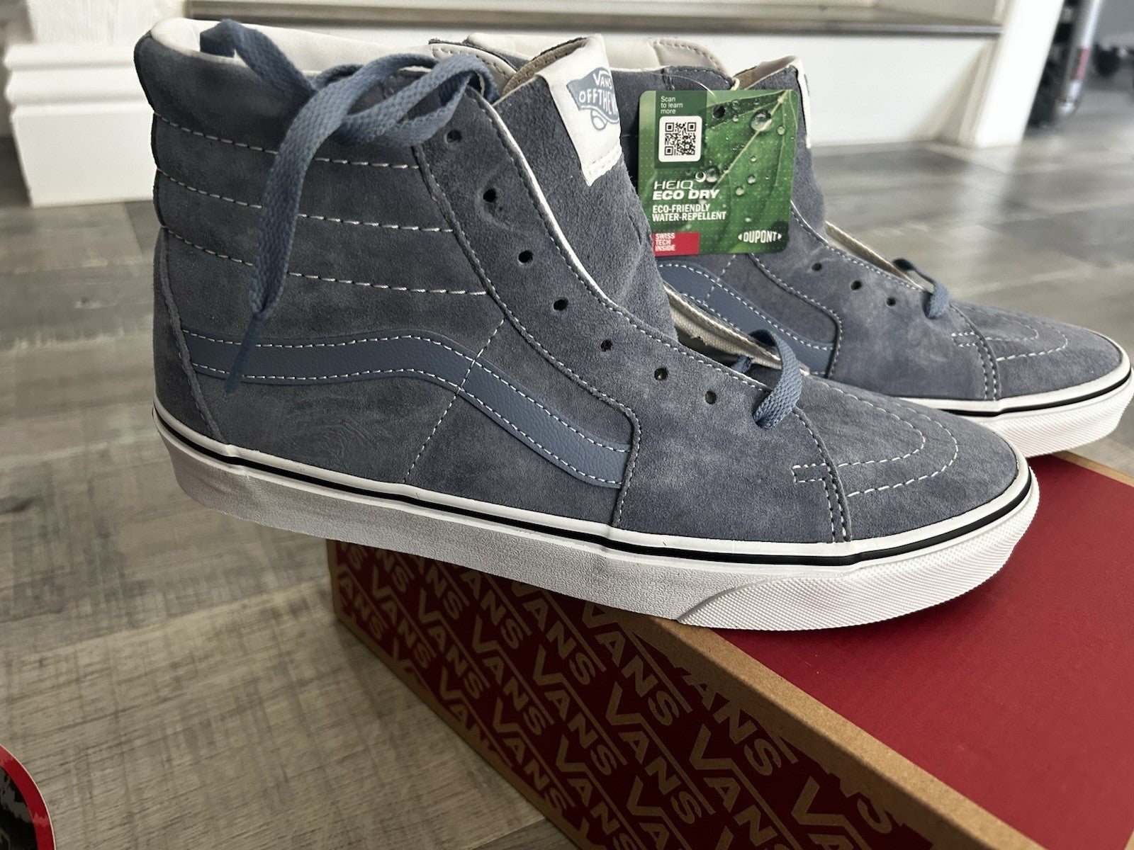 VANS High Tops Eco Dry Heiq Blue Gray DuPont SIZE 9 Mens Powell Volcom Plan B Mx