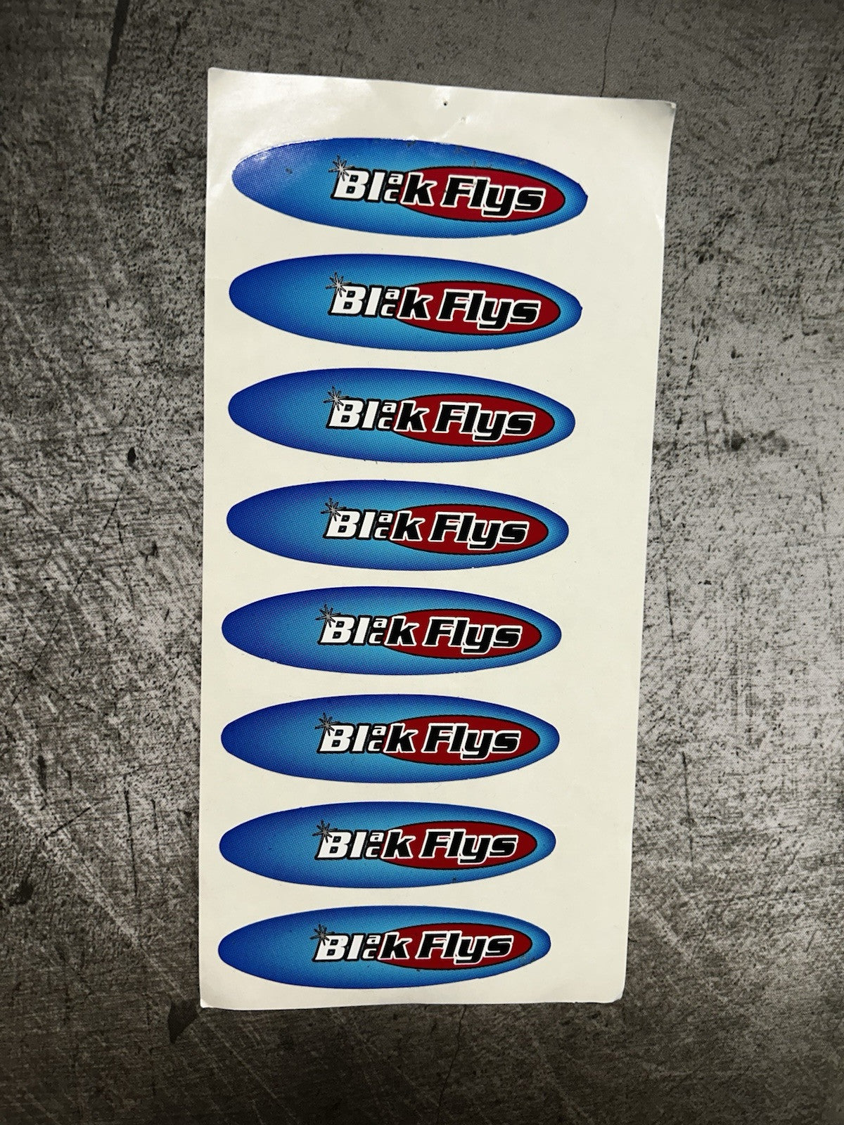 BLACK FLYS STICKER 8 Lot Vintage Oakley RVCA Quiksilver Mayhem Surf Skate Snow