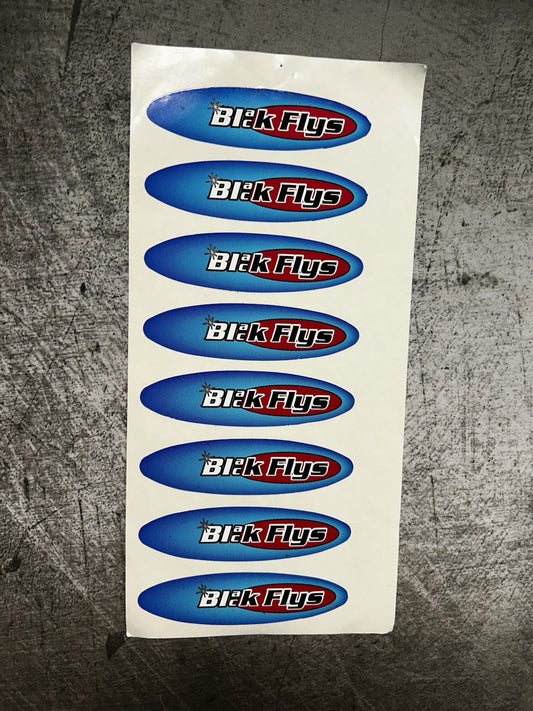 BLACK FLYS STICKER 8 Lot Vintage Oakley RVCA Quiksilver Mayhem Surf Skate Snow