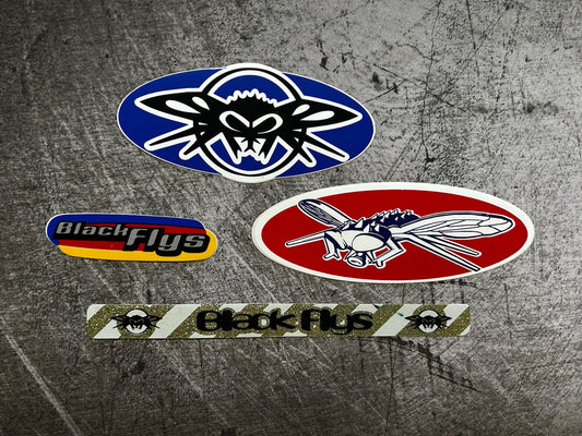 BLACK FLYS STICKER SET 90’s Vintage Surf Sticker RVCA Quik Lost MAYHEM NASCAR OC