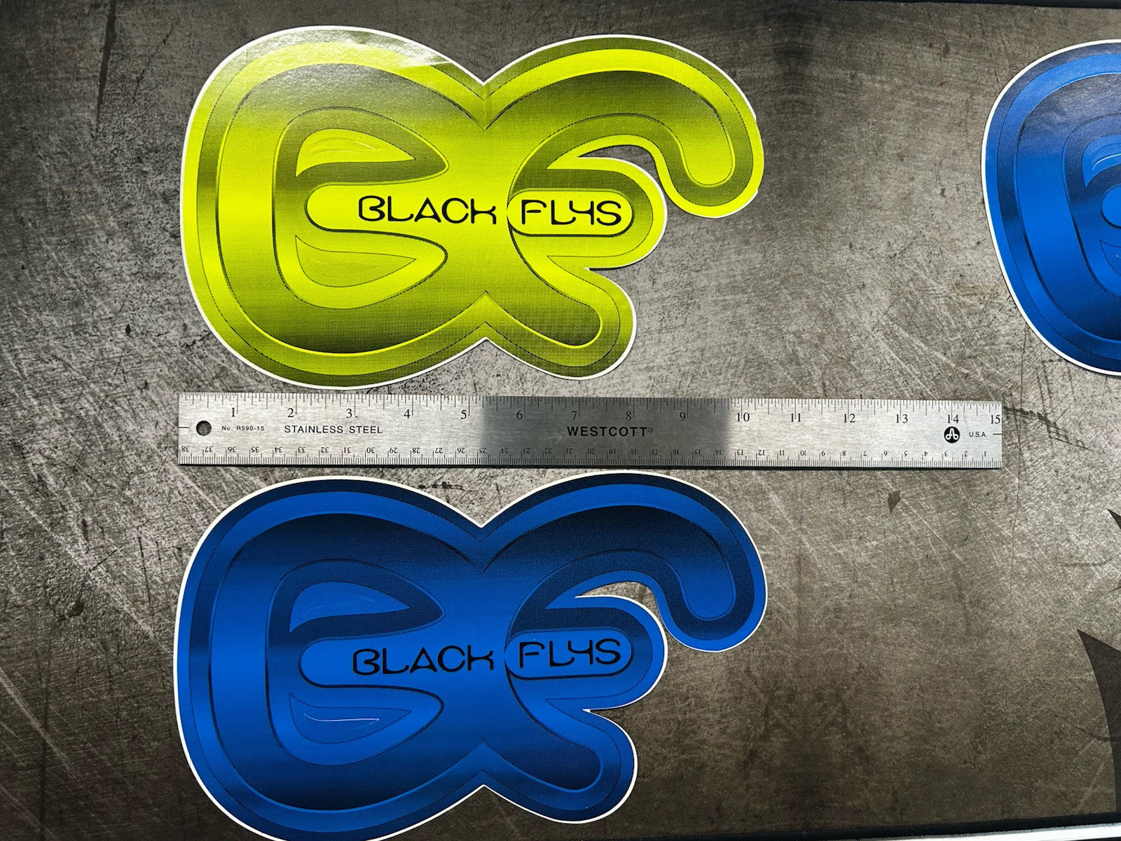 BLACK FLYS STICKER 3 Lot 11” XL Size Oakley RVCA Quiksilver Mayhem Sublime