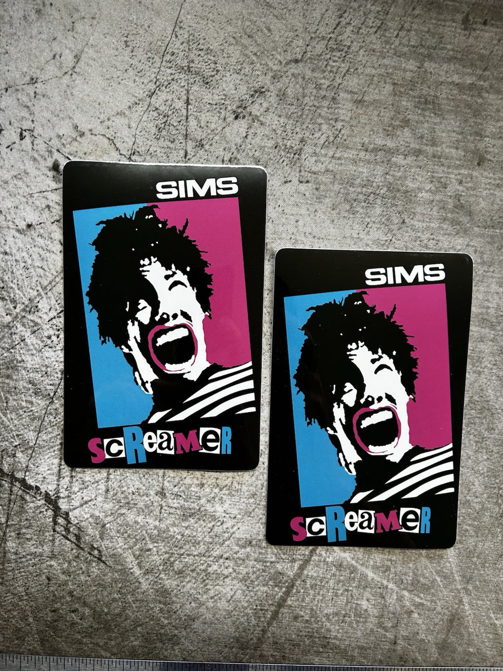 Sims Skateboard Stickers 1980 Scream Vintage Skateboarding Powell Hawk ...