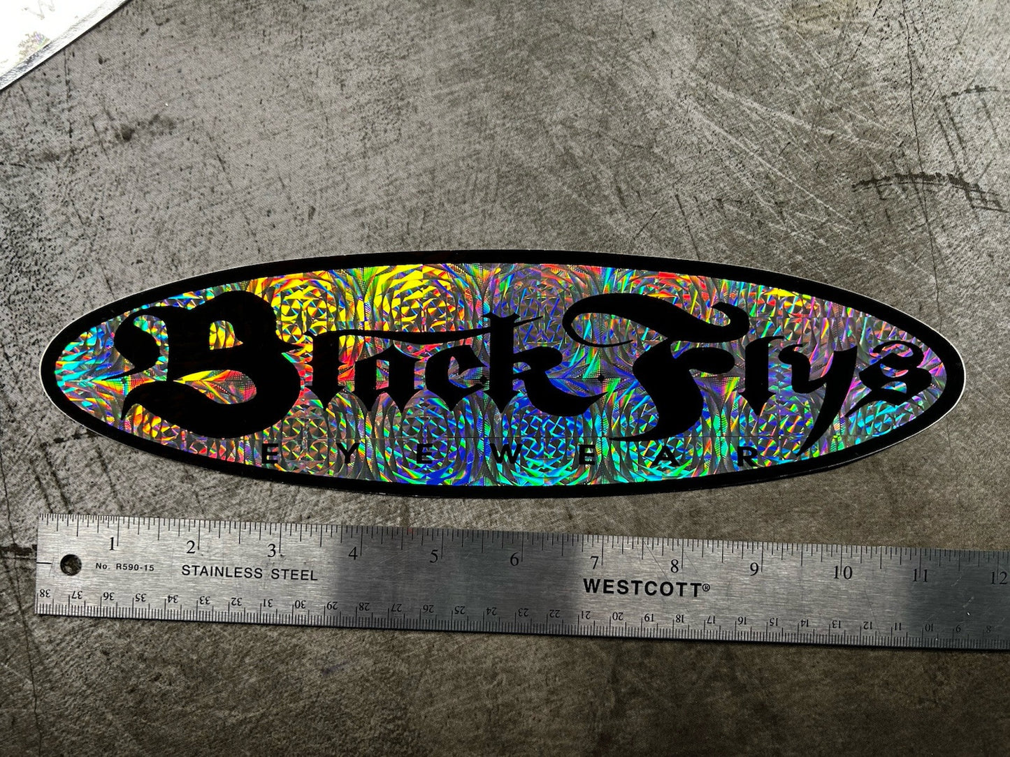 BLACK FLYS STICKER 12” XL Vintage T&C RVCA Quiksilver All Saints Bones Alva Vans