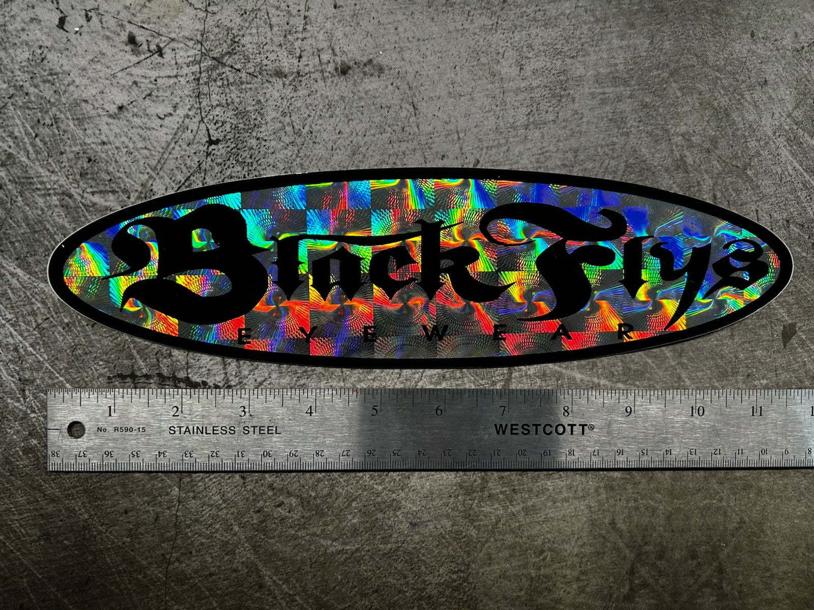 BLACK FLYS STICKER 12” XL Vintage T&C RVCA Quiksilver 808 Beer Bones Alva Vans