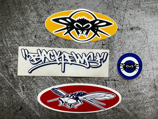 BLACK FLYS STICKER Lot Vintage Skateboard VZ RVCA Quiksilver Lost Snoop Surf Sti