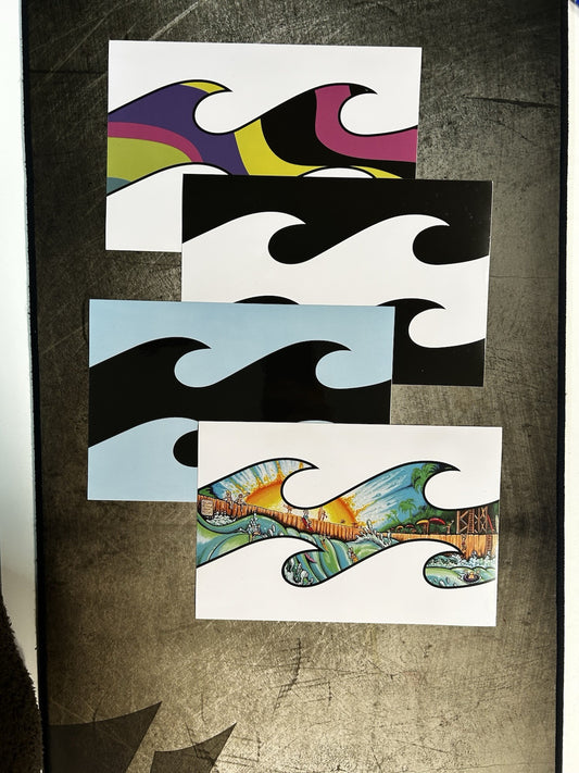 BILLABONG STICKER SET 4 TEAM STICKERS RIP CURL Lost Quiksilver SLATER EDDIE GO