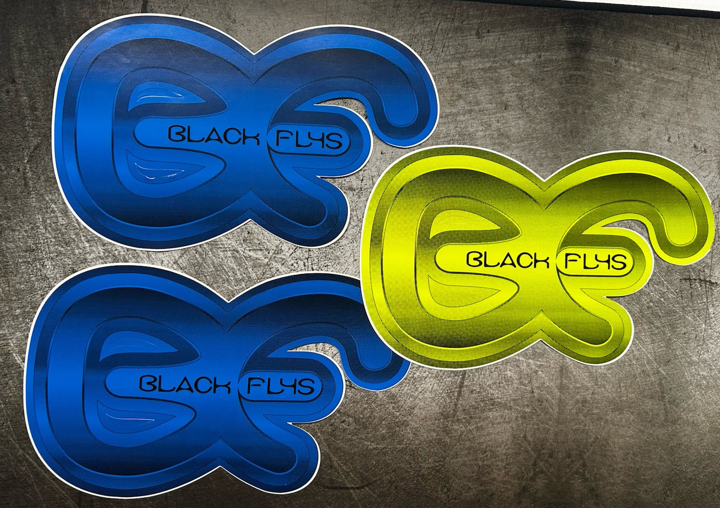 BLACK FLYS STICKER 3 Lot 11” XL Size Oakley RVCA Quiksilver Mayhem Sublime