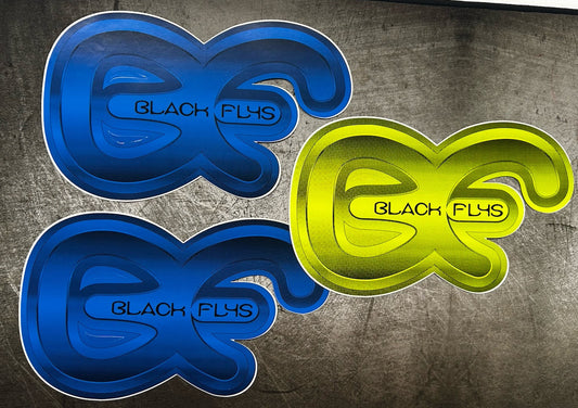 BLACK FLYS STICKER 3 Lot 11” XL Size Oakley RVCA Quiksilver Mayhem Sublime