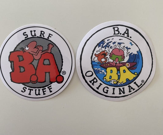 BA SURF STUFF Sticker Vintage Surfing Decal RIP CURL Hobie Quiksilver Volcom FCs
