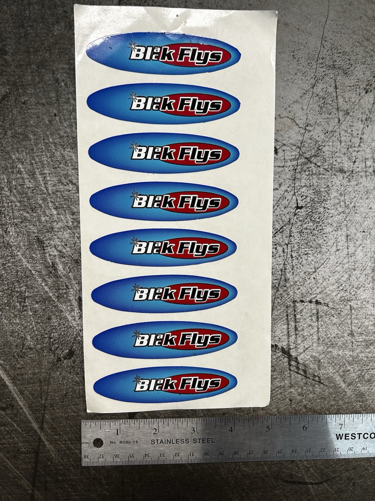 BLACK FLYS STICKER 8 Lot Vintage Oakley RVCA Quiksilver Mayhem Surf Skate Snow