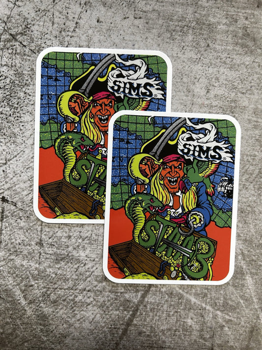 Sims Skateboard Stickers 1980 Vintage Skateboarding Stabb Powell Hawk Alva FLIP