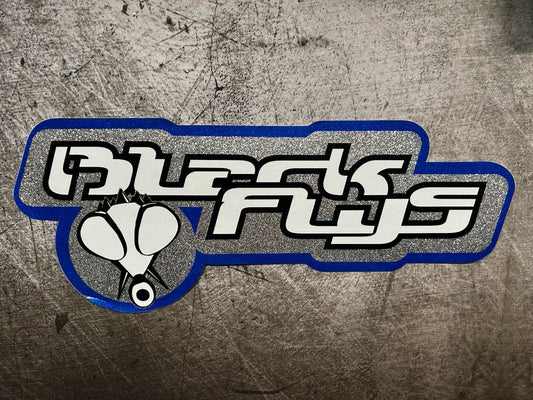 BLACK FLYS STICKER 12” XL Glitter T&C RVCA Quiksilver Oakley Reef Alva Vans Dgk