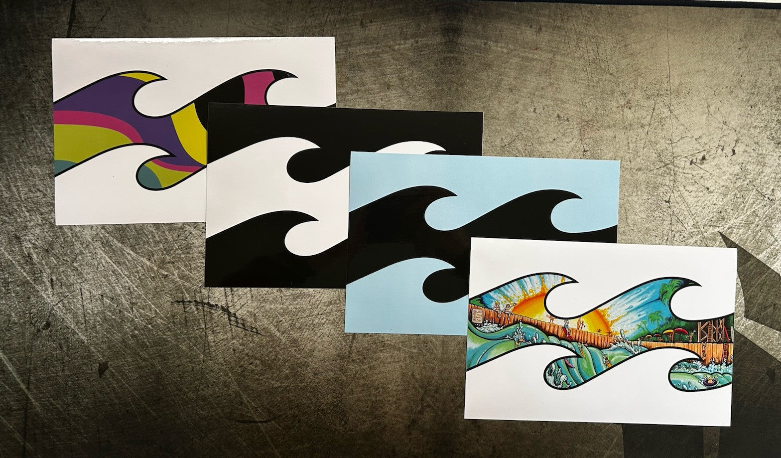 BILLABONG STICKER SET 4 TEAM STICKERS RIP CURL Lost Quiksilver SLATER EDDIE GO
