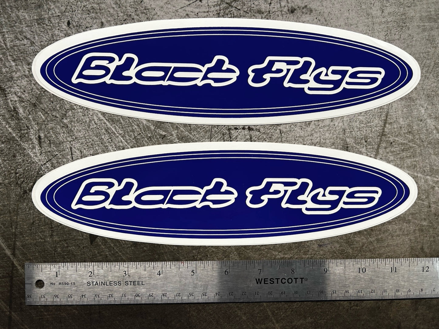 BLACK FLYS STICKER 2 Pack 12” XXL Surf Stickers FLIP Pornstar Volcom Vintage Ska
