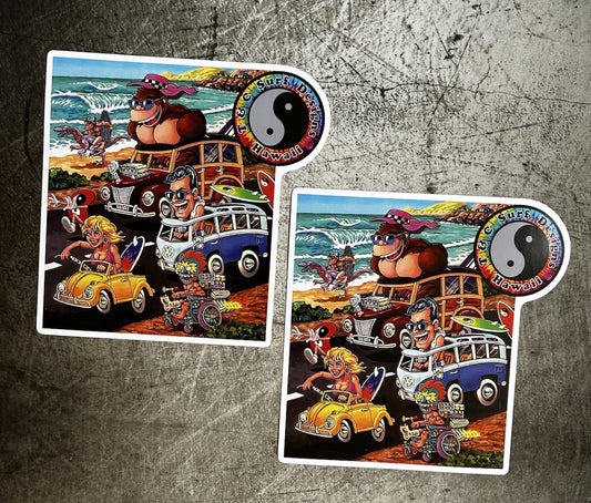 T&C Stickers Town Country Surfboards Volcom Hobie Vintage Skate Stickers Fcs