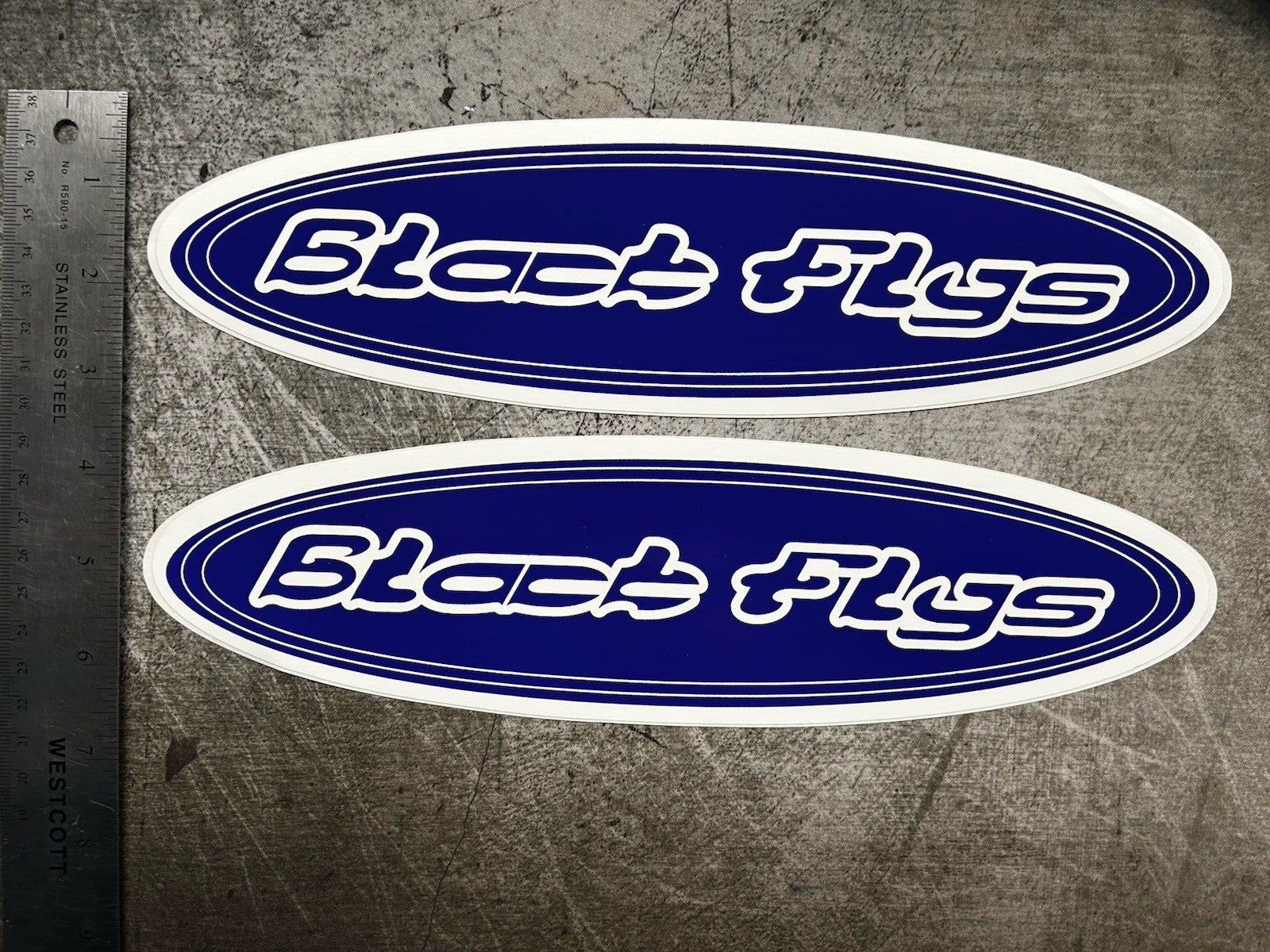 BLACK FLYS STICKER 2 Pack 12” XXL Surf Stickers FLIP Pornstar Volcom Vintage Ska