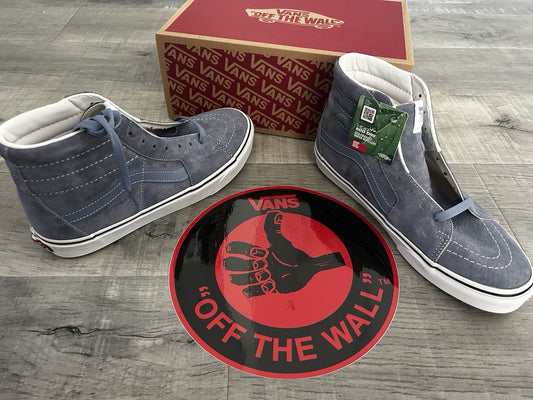 VANS High Tops Eco Dry Heiq Blue Gray DuPont SIZE 9 Mens Powell Volcom Plan B Mx
