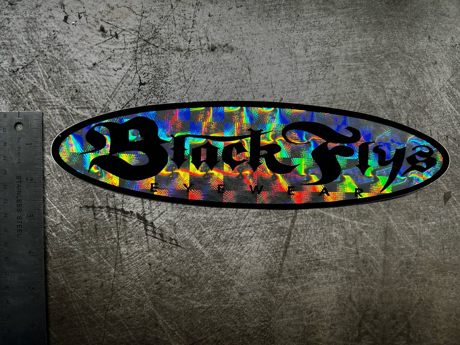 BLACK FLYS STICKER 12” XL Vintage T&C RVCA Quiksilver 808 Beer Bones Alva Vans