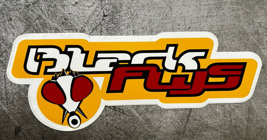 BLACK FLYS STICKER 12” XL Vintage T&C RVCA Quiksilver Oakley Reef Alva Vans Dgk