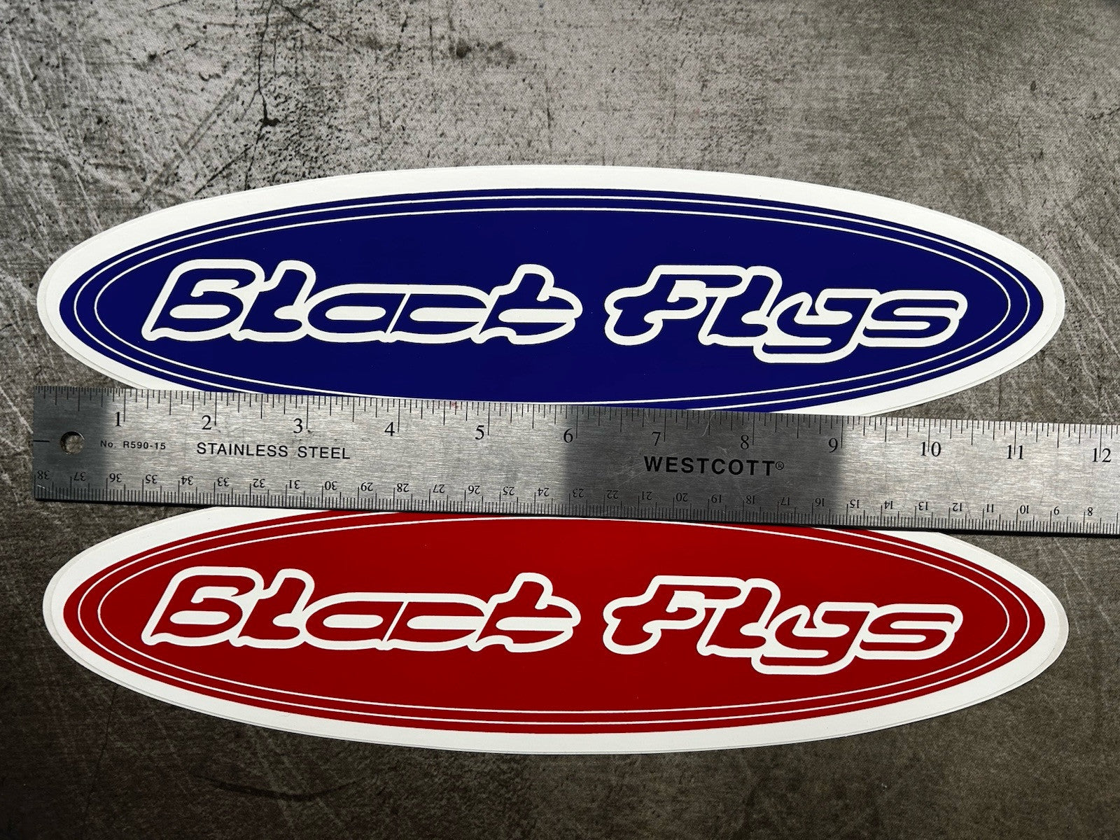 BLACK FLYS STICKER 2 Pack 12” XXL Surf Stickers FLIP Pornstar Volcom Vintage Ska